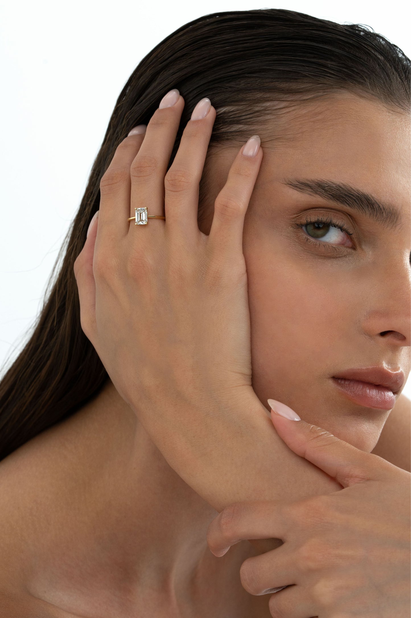 2 CT Round Three Stones Lab Grown Diamond Engagement Ring