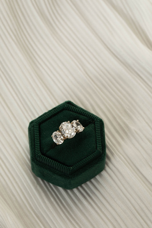 2 CT Round Three Stones Lab Grown Diamond Engagement Ring