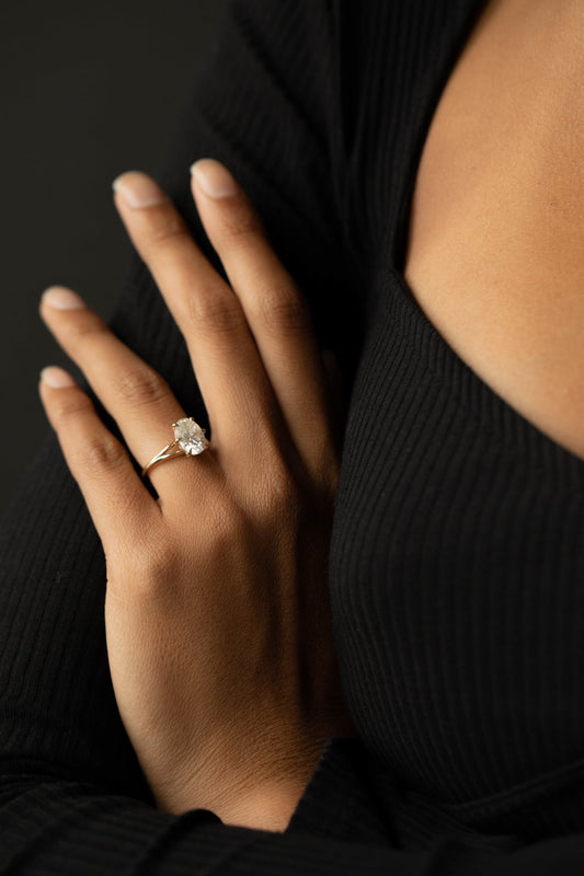 2 CT Round Three Stones Lab Grown Diamond Engagement Ring