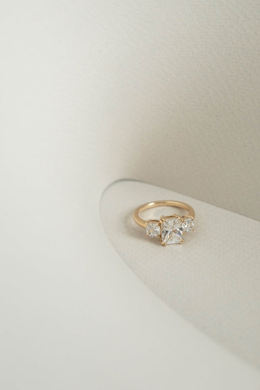2 CT Round Three Stones Lab Grown Diamond Engagement Ring