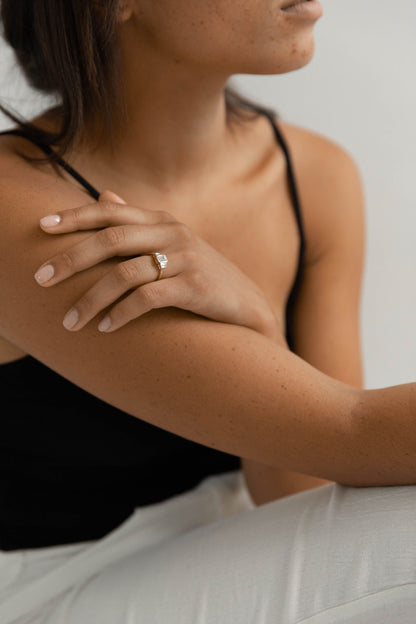 2 CT Round Three Stones Lab Grown Diamond Engagement Ring