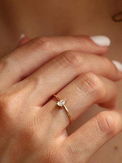 Marquise Cut Cluster Styled Lab Grown Diamond Engagement Ring