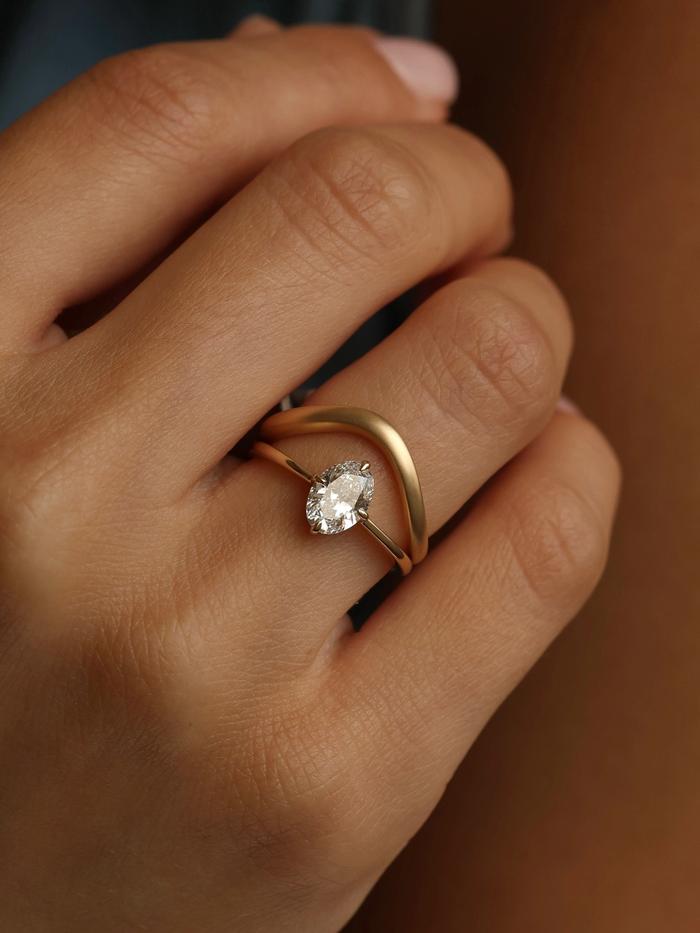 Marquise Cut Cluster Styled Lab Grown Diamond Engagement Ring