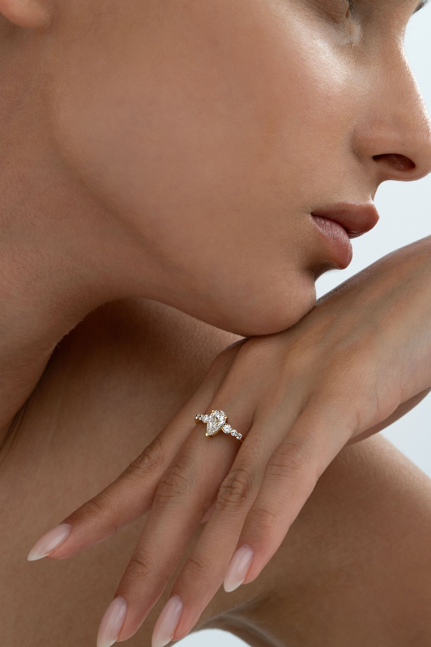 2 CT Round Three Stones Lab Grown Diamond Engagement Ring