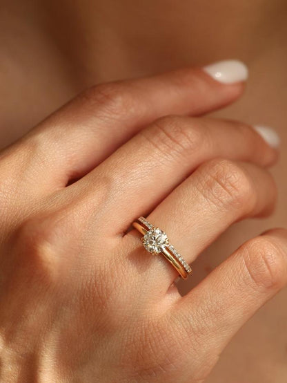 Marquise Cut Cluster Styled Lab Grown Diamond Engagement Ring