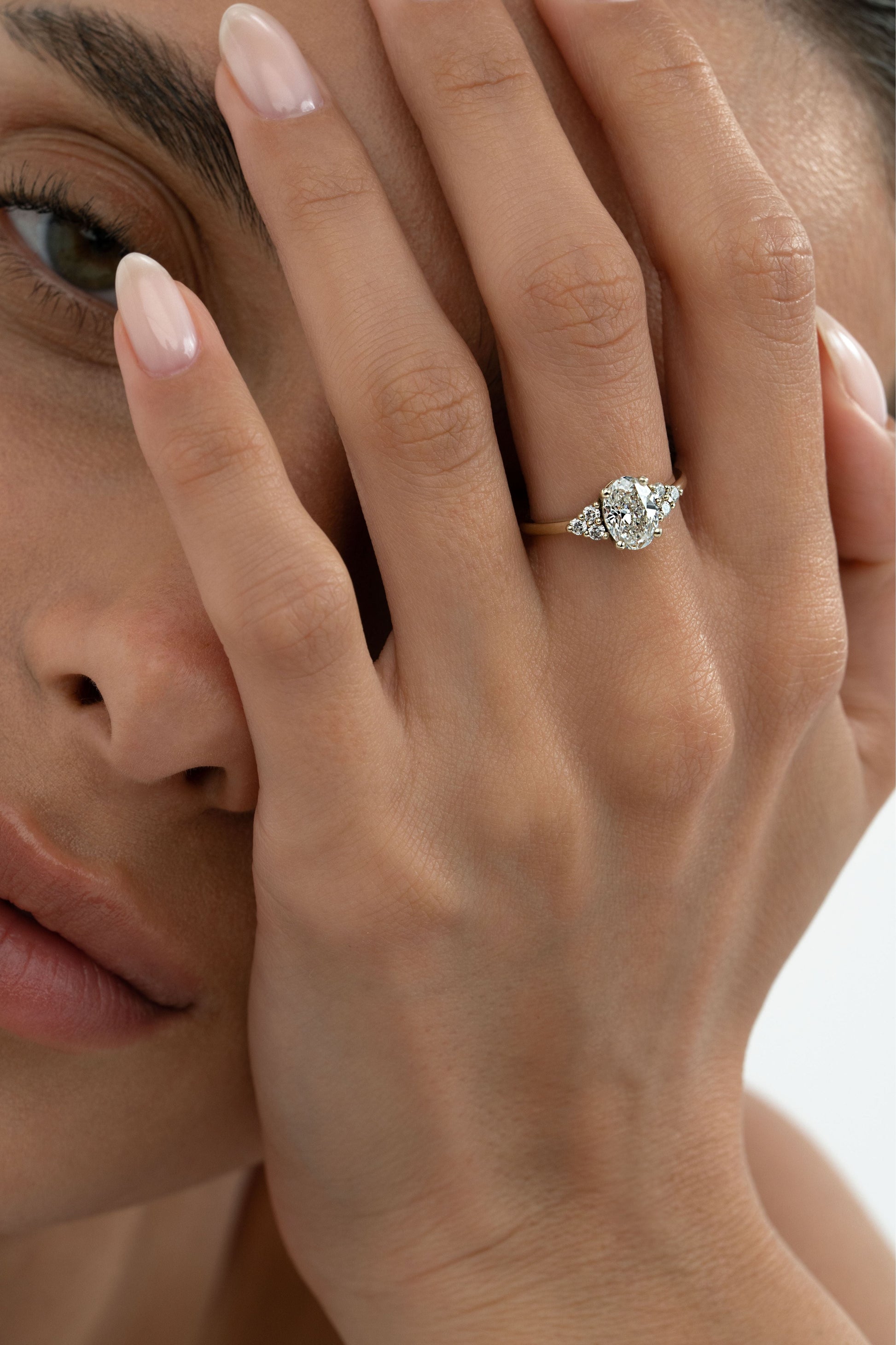 2 CT Round Three Stones Lab Grown Diamond Engagement Ring
