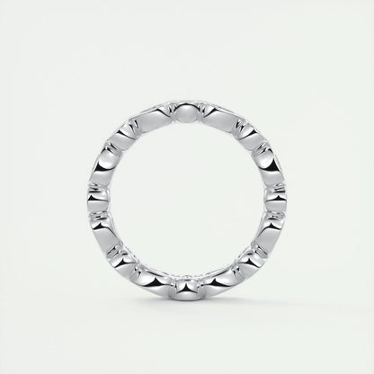 1.28 Pear and Round Bezel  Moissanite Bridal Wedding Band 5