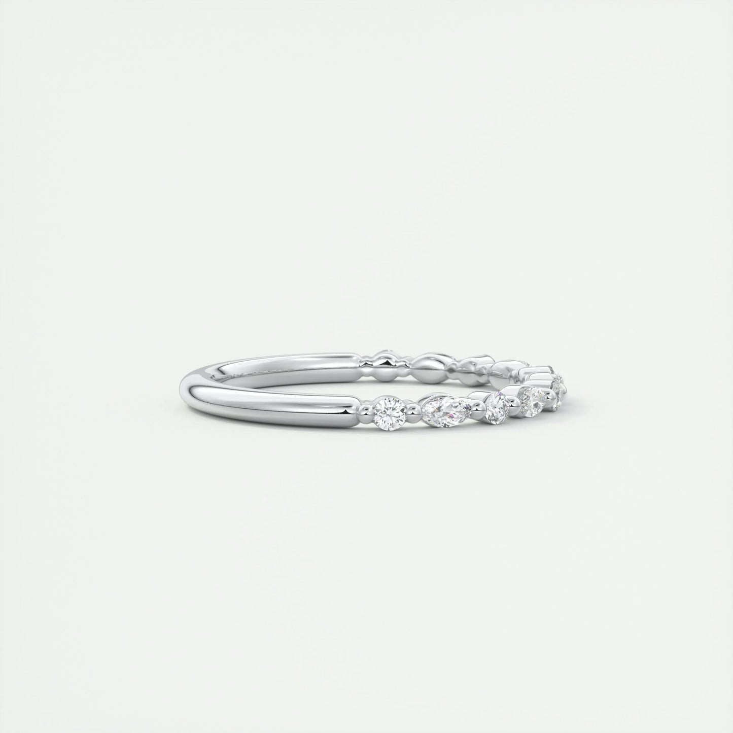 0.32 CT Marquise & Round Multi Stones CVD EF/VVS Diamond Wedding Band 2