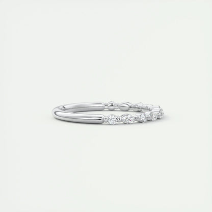 0.32 CT Marquise & Round Multi Stones CVD EF/VVS Diamond Wedding Band 2