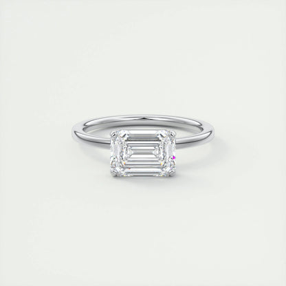 1.91 CT Emerald Cut Solitaire Moissanite Engagement Ring 1