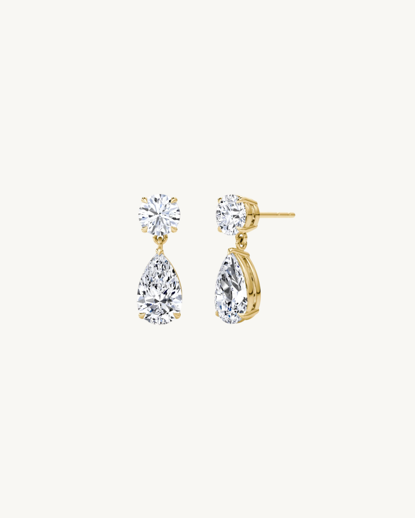 1.0 CT Round Bezel Solitaire Lab Grown Diamond Earrings