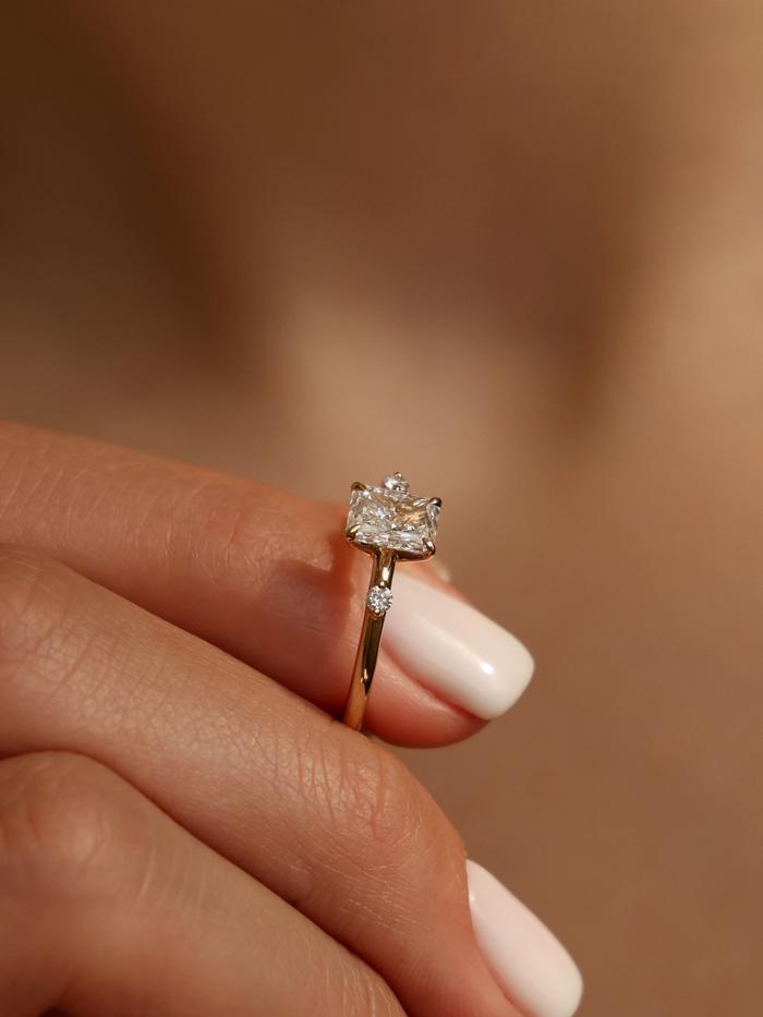 Marquise Cut Cluster Styled Lab Grown Diamond Engagement Ring