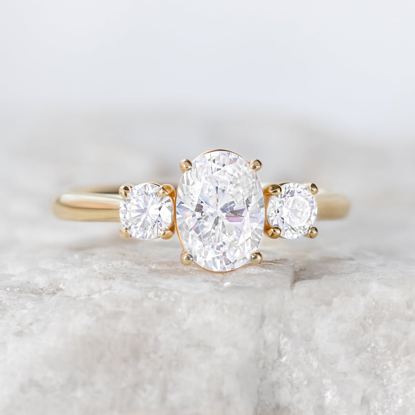 2 CT Round Three Stones Lab Grown Diamond Engagement Ring