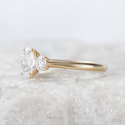 2 CT Round Three Stones Lab Grown Diamond Engagement Ring