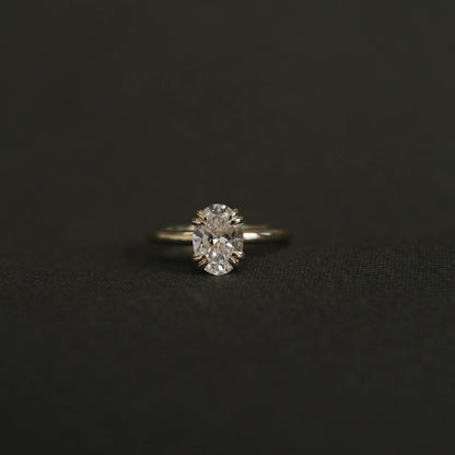 0.88 CT Oval Solitaire Moissanite Engagement Ring (US Size 8 Ready To Ship)