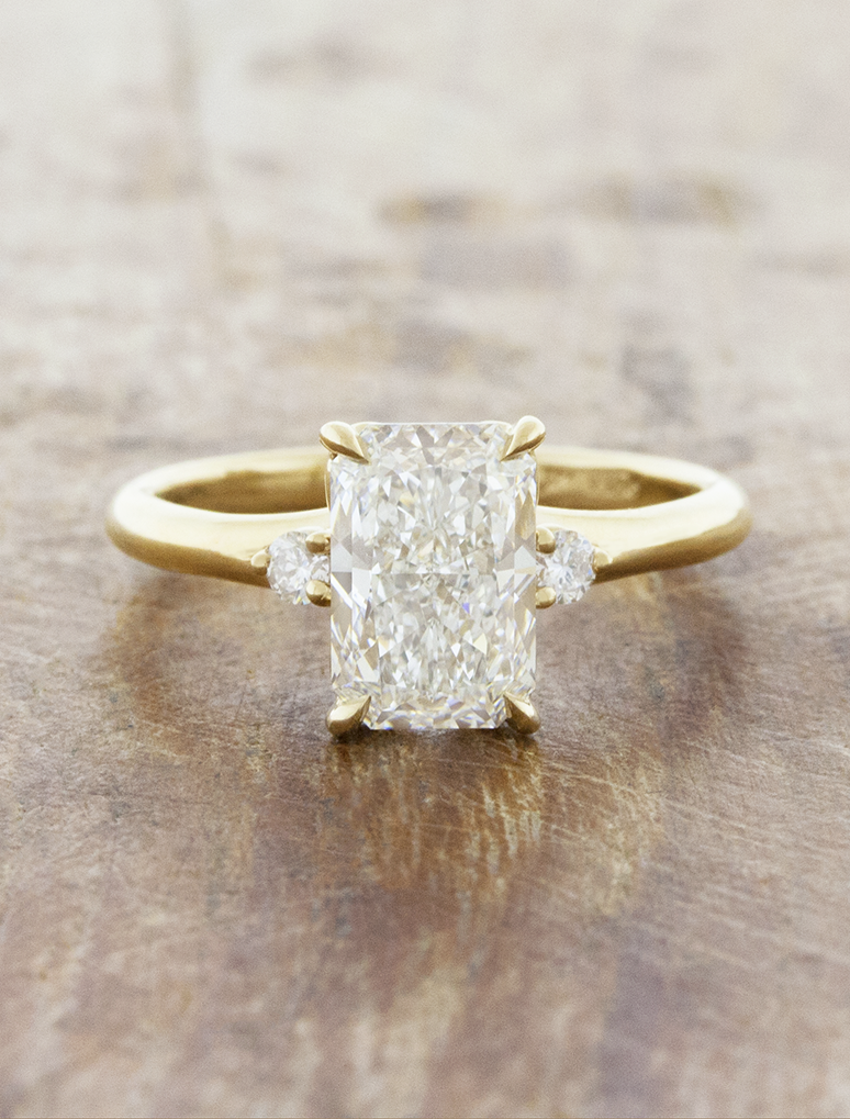 2 CT Round Three Stones Lab Grown Diamond Engagement Ring