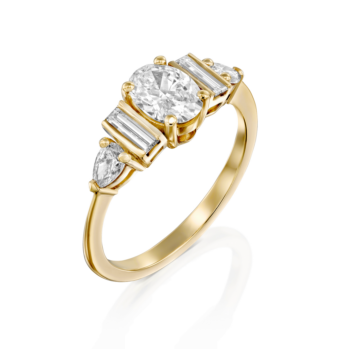 2 CT Round Three Stones Lab Grown Diamond Engagement Ring