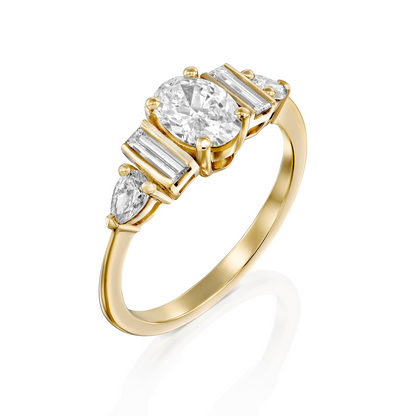 2 CT Round Three Stones Lab Grown Diamond Engagement Ring