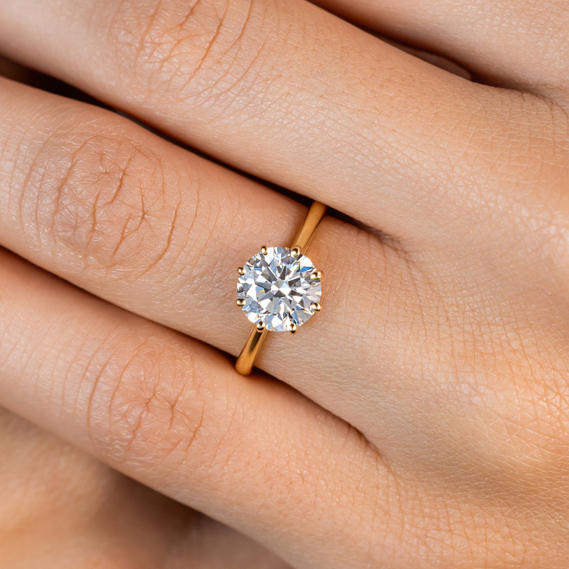 2 CT Round Three Stones Lab Grown Diamond Engagement Ring