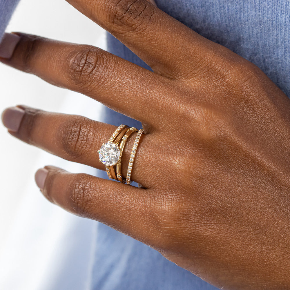 2 CT Round Three Stones Lab Grown Diamond Engagement Ring