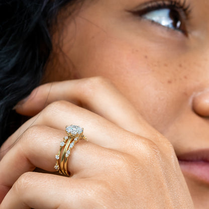 2 CT Round Three Stones Lab Grown Diamond Engagement Ring
