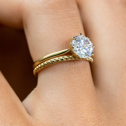 2 CT Round Three Stones Lab Grown Diamond Engagement Ring