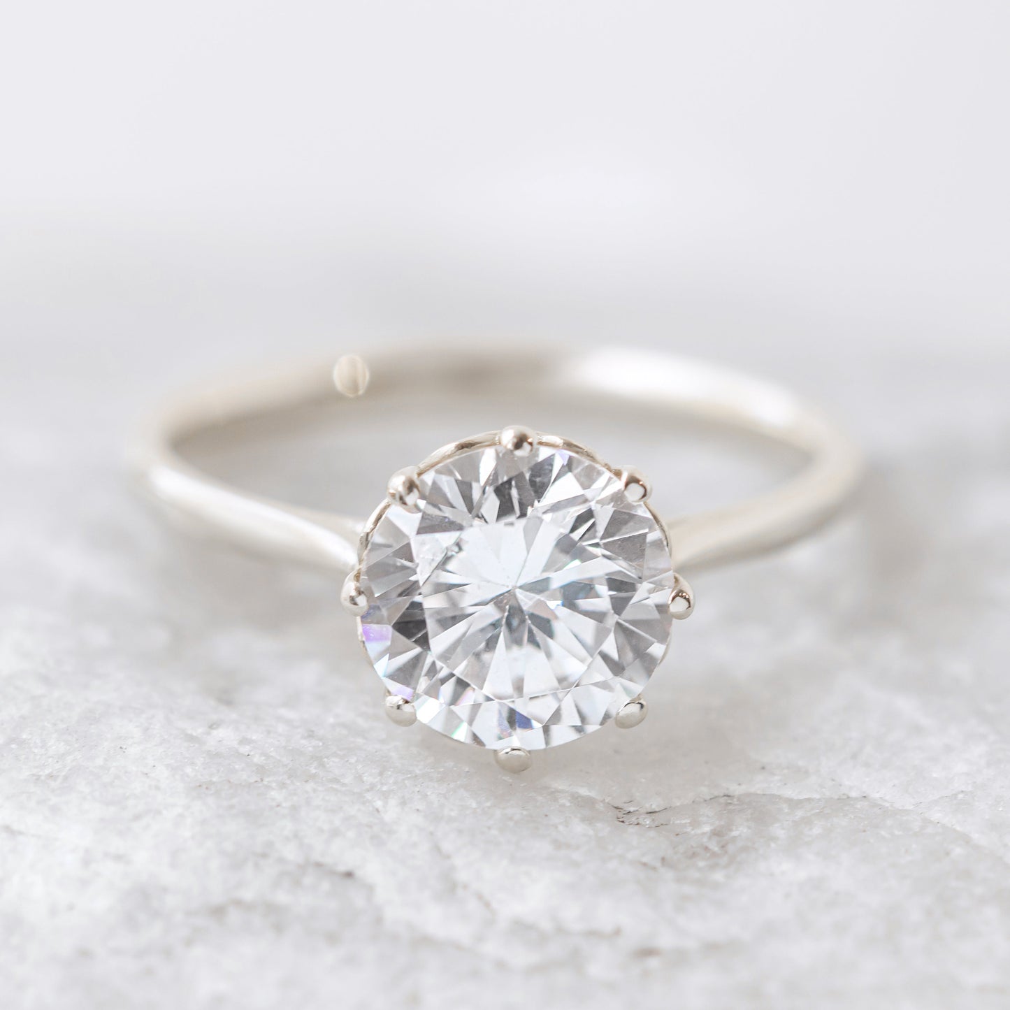 2 CT Round Three Stones Lab Grown Diamond Engagement Ring