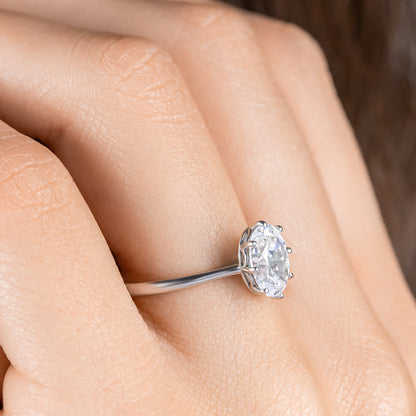 2 CT Round Three Stones Lab Grown Diamond Engagement Ring