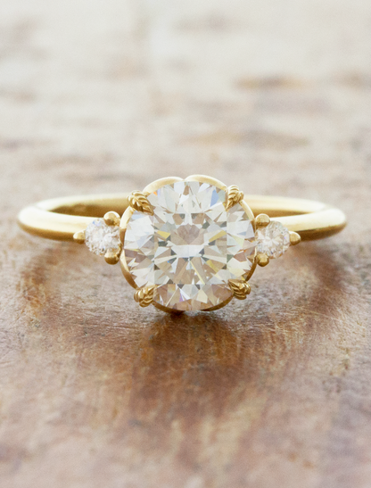 2 CT Round Three Stones Lab Grown Diamond Engagement Ring