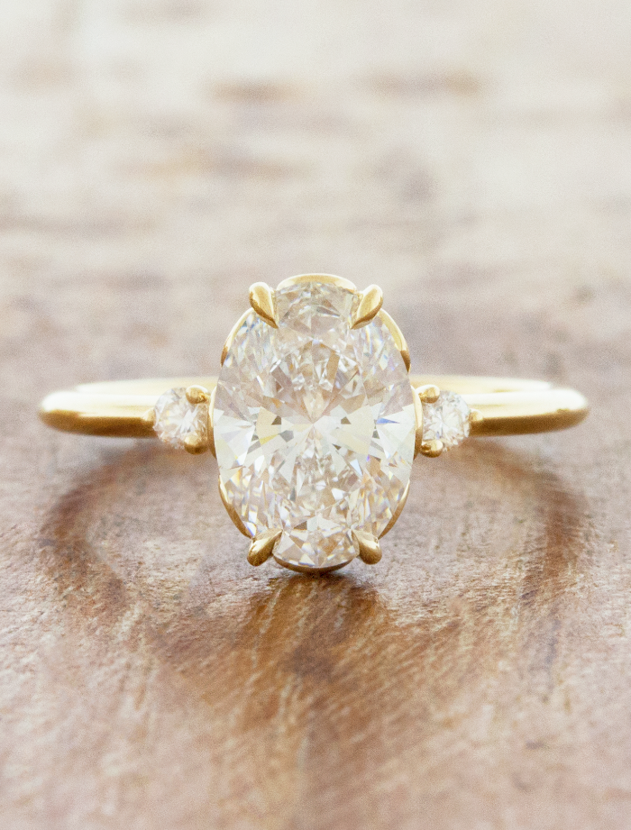 2 CT Round Three Stones Lab Grown Diamond Engagement Ring