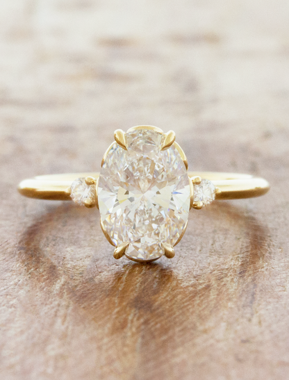 2 CT Round Three Stones Lab Grown Diamond Engagement Ring