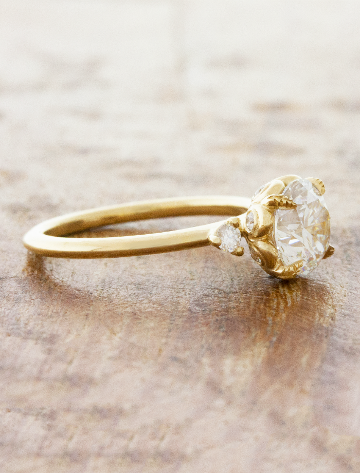 2 CT Round Three Stones Lab Grown Diamond Engagement Ring