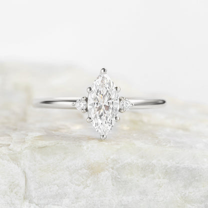 2 CT Round Three Stones Lab Grown Diamond Engagement Ring