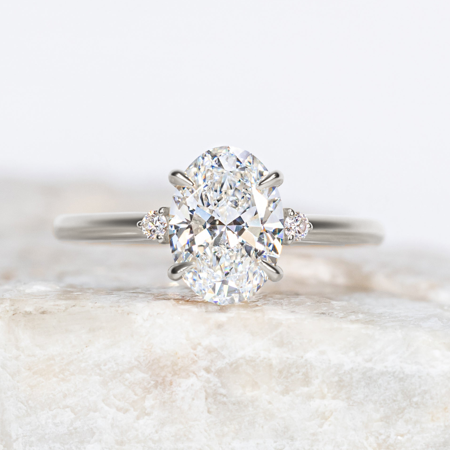 2 CT Round Three Stones Lab Grown Diamond Engagement Ring