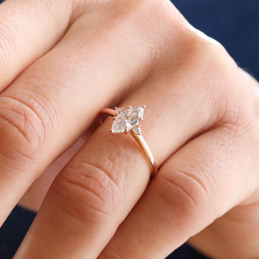 2 CT Round Three Stones Lab Grown Diamond Engagement Ring