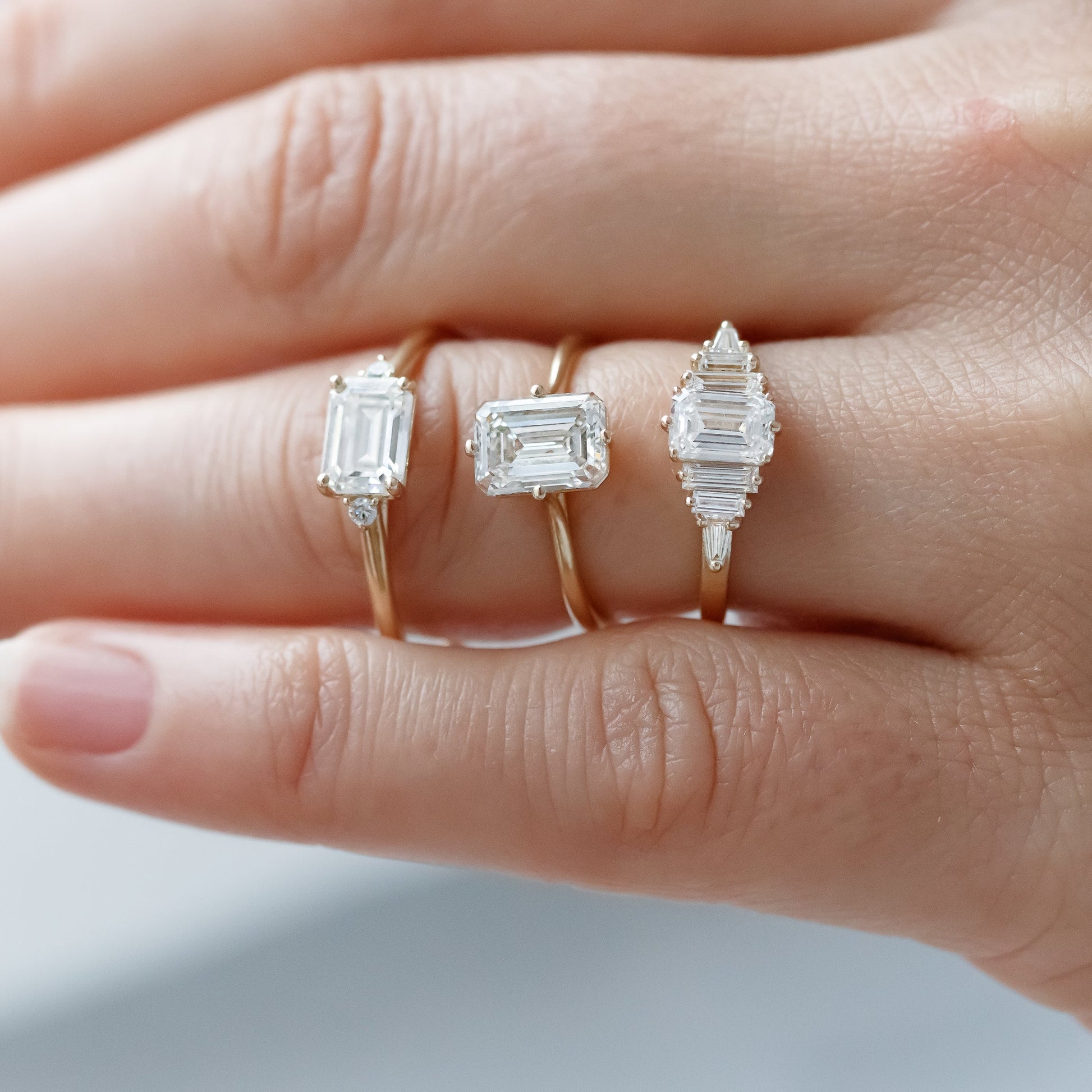 2 CT Round Three Stones Lab Grown Diamond Engagement Ring