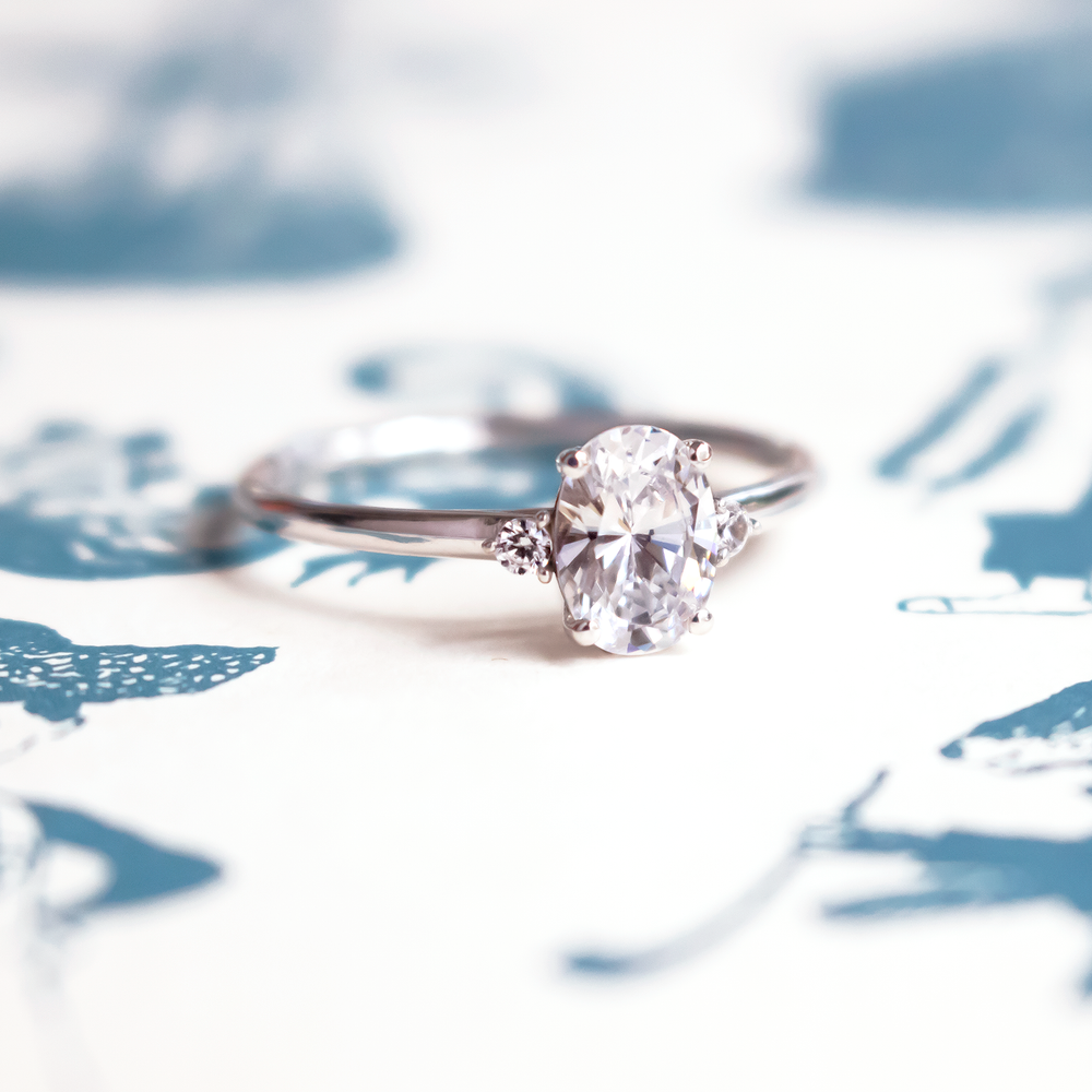 2 CT Round Three Stones Lab Grown Diamond Engagement Ring