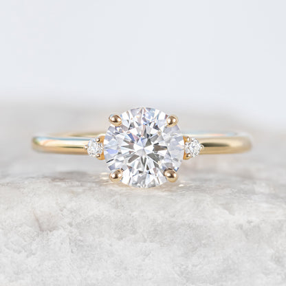 2 CT Round Three Stones Lab Grown Diamond Engagement Ring