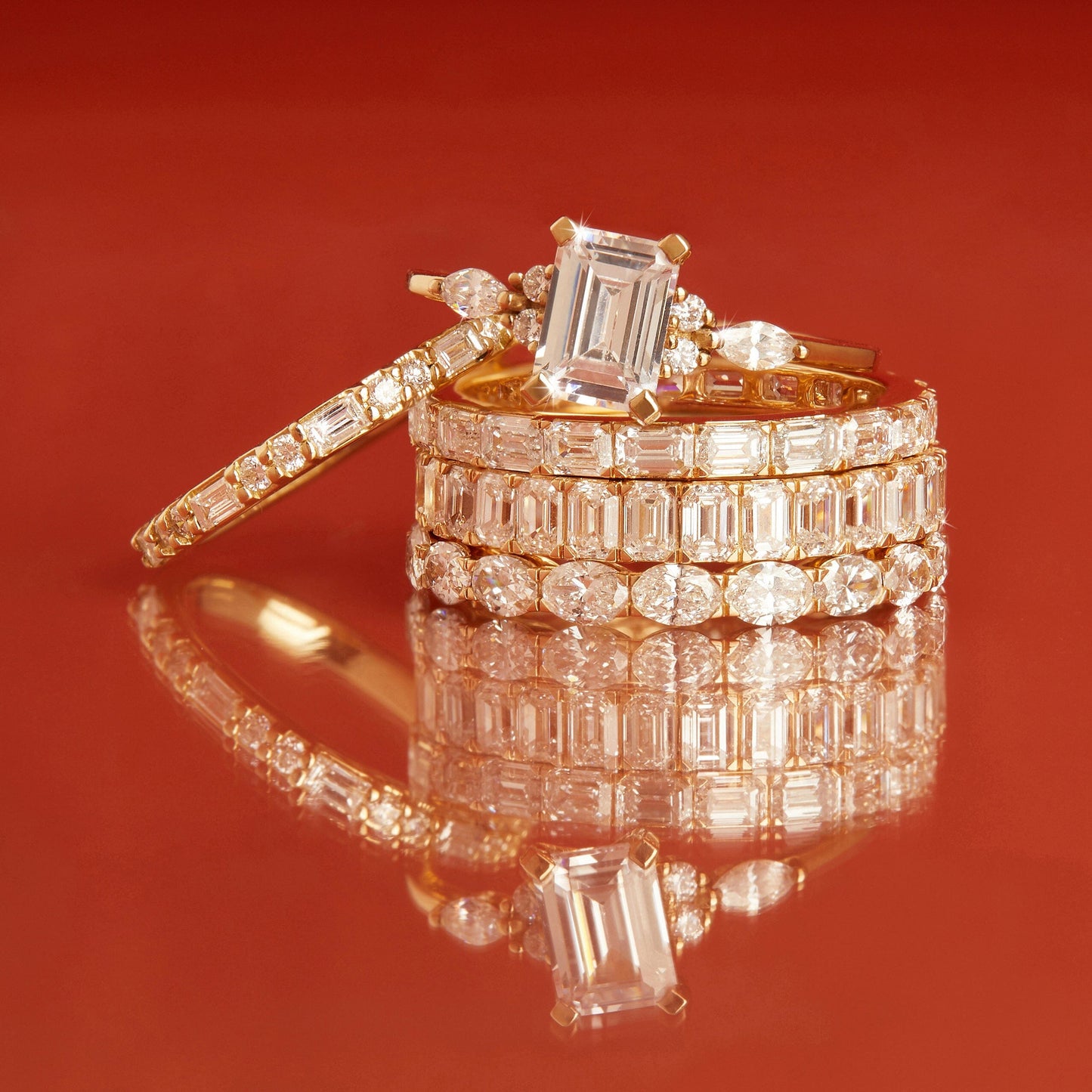 2 CT Round Three Stones Lab Grown Diamond Engagement Ring