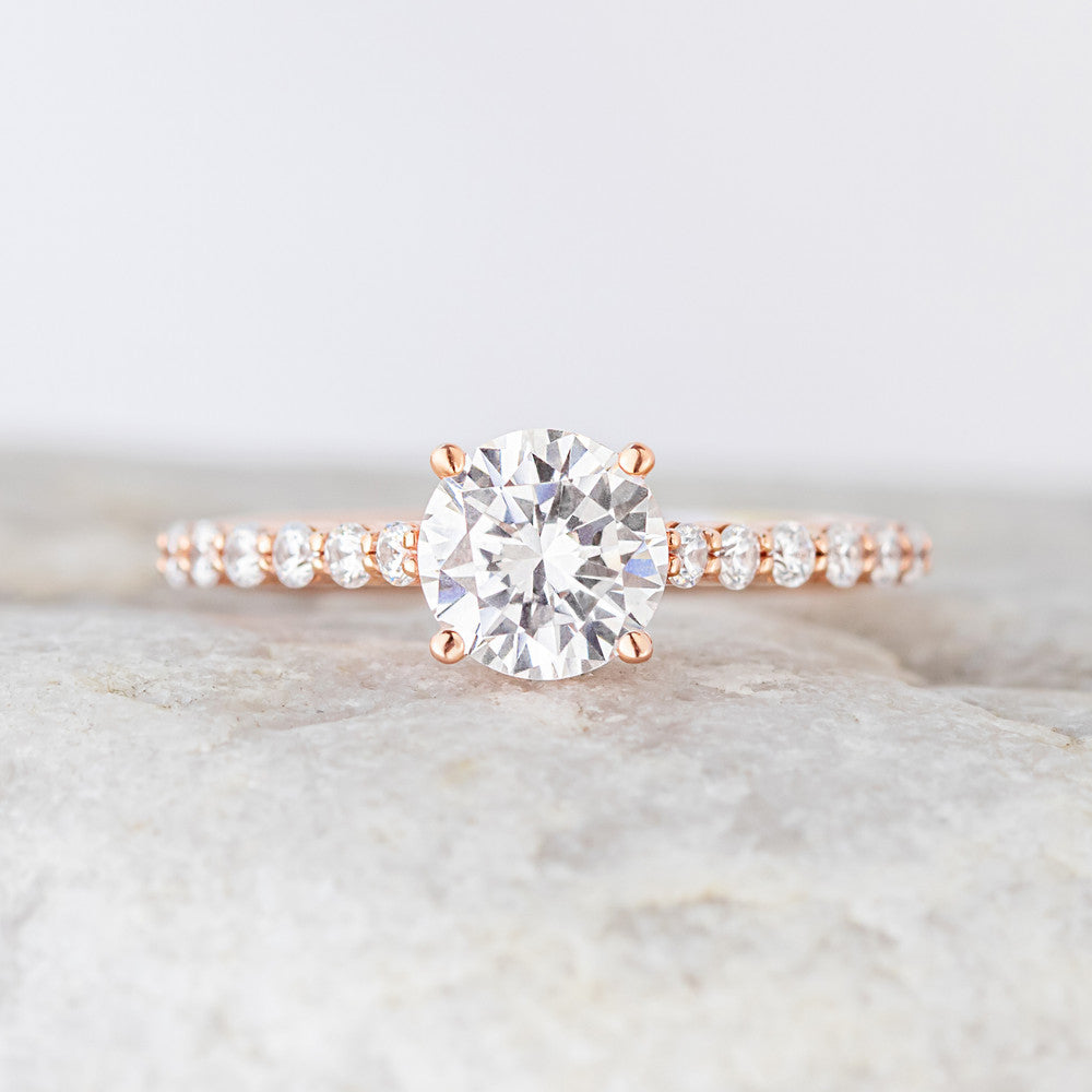 2 CT Round Three Stones Lab Grown Diamond Engagement Ring