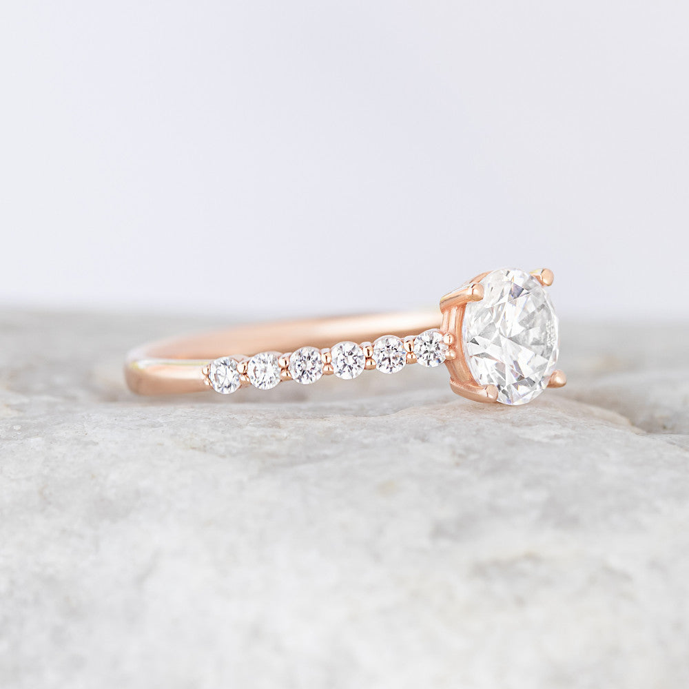 2 CT Round Three Stones Lab Grown Diamond Engagement Ring