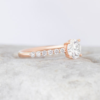 2 CT Round Three Stones Lab Grown Diamond Engagement Ring