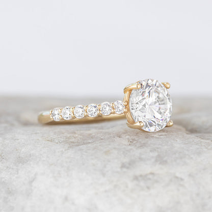 2 CT Round Three Stones Lab Grown Diamond Engagement Ring