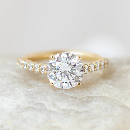2 CT Round Three Stones Lab Grown Diamond Engagement Ring