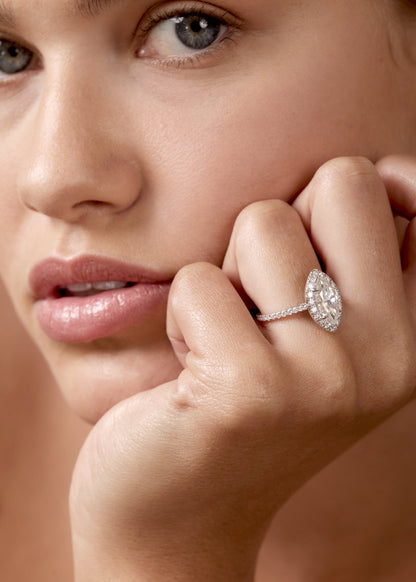 2 CT Round Three Stones Lab Grown Diamond Engagement Ring