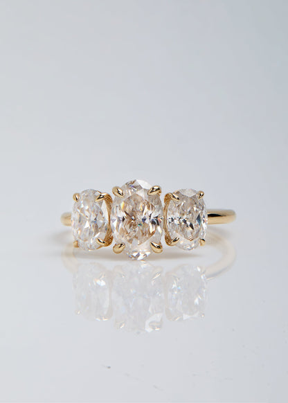 2 CT Round Three Stones Lab Grown Diamond Engagement Ring