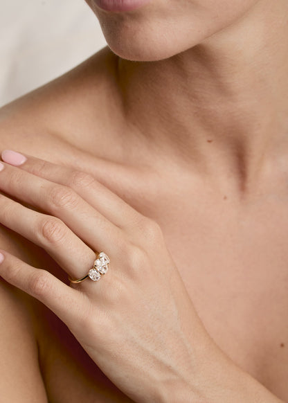 2 CT Round Three Stones Lab Grown Diamond Engagement Ring