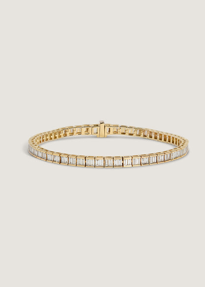 4 TCW Baguette Stones Lab Grown Diamond Tennis Bracelet