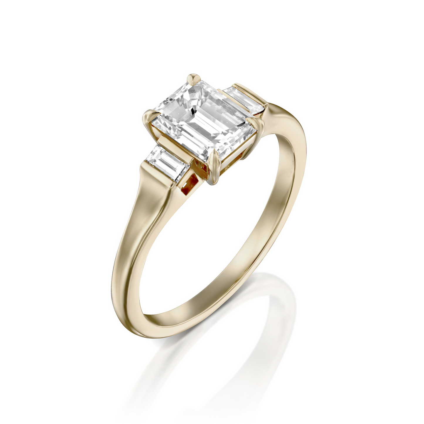 2 CT Round Three Stones Lab Grown Diamond Engagement Ring