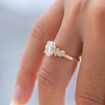 2 CT Round Three Stones Lab Grown Diamond Engagement Ring